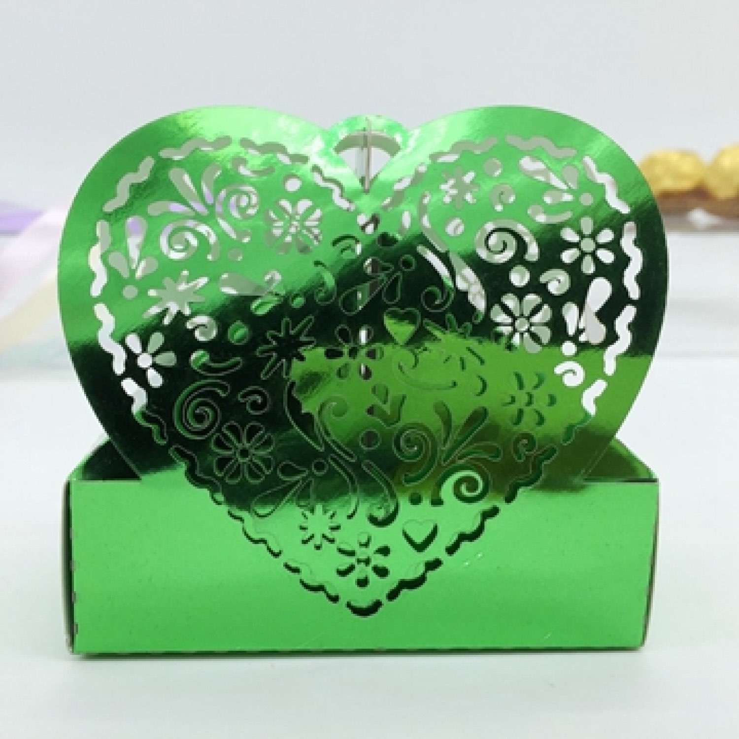 Candy Box Laser Cut Heart Shape Wedding Box Customized 